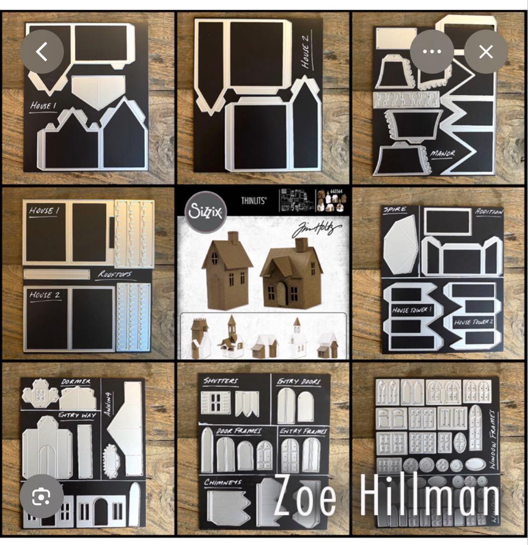 アルバム・スクラップ Sizzix Thinlits Die Village Collection