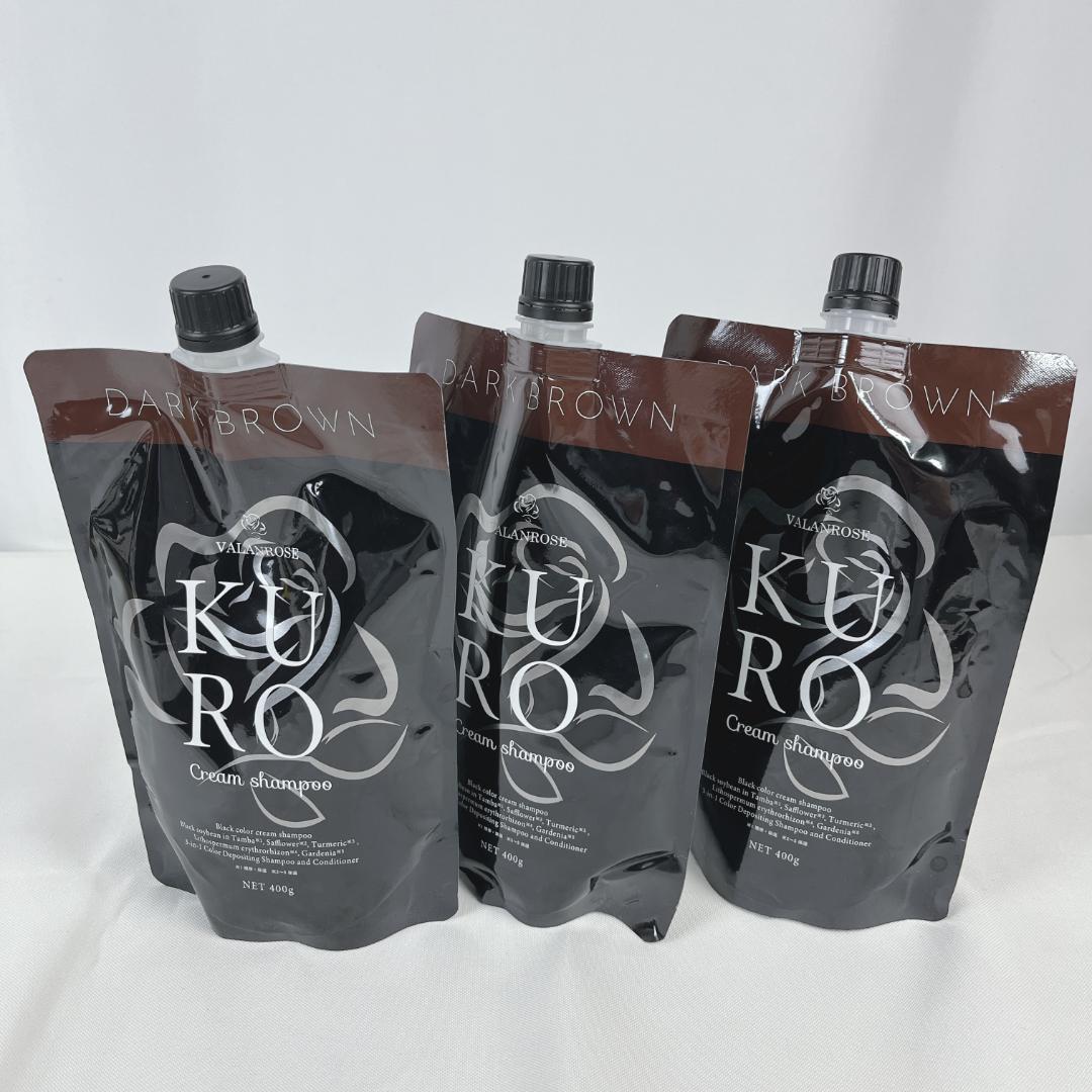 新品☘️バランローズKUROクリームシャンプー ダークブラウン3個セット