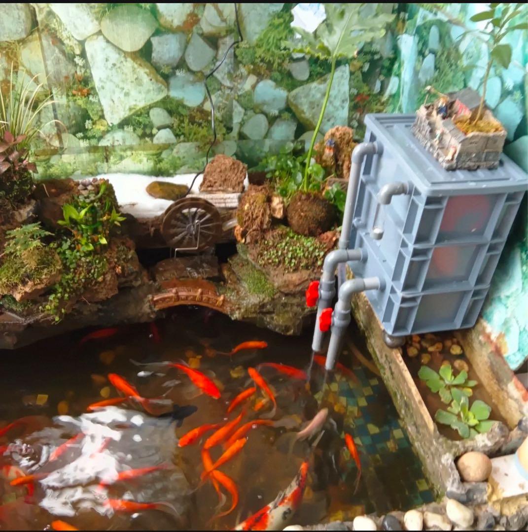 高性能ろ材2段付きスタンダード　大型水槽用フィルター　沈殿物理生物一体型濾過槽