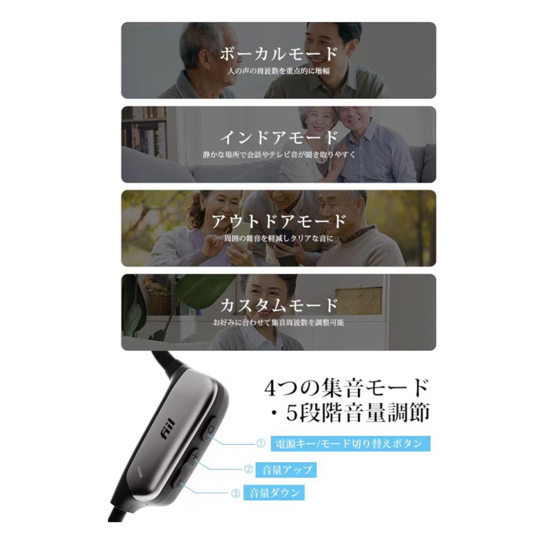 試し装着のみ【骨伝導 】【集音器 】FIIL 骨伝導 集音器