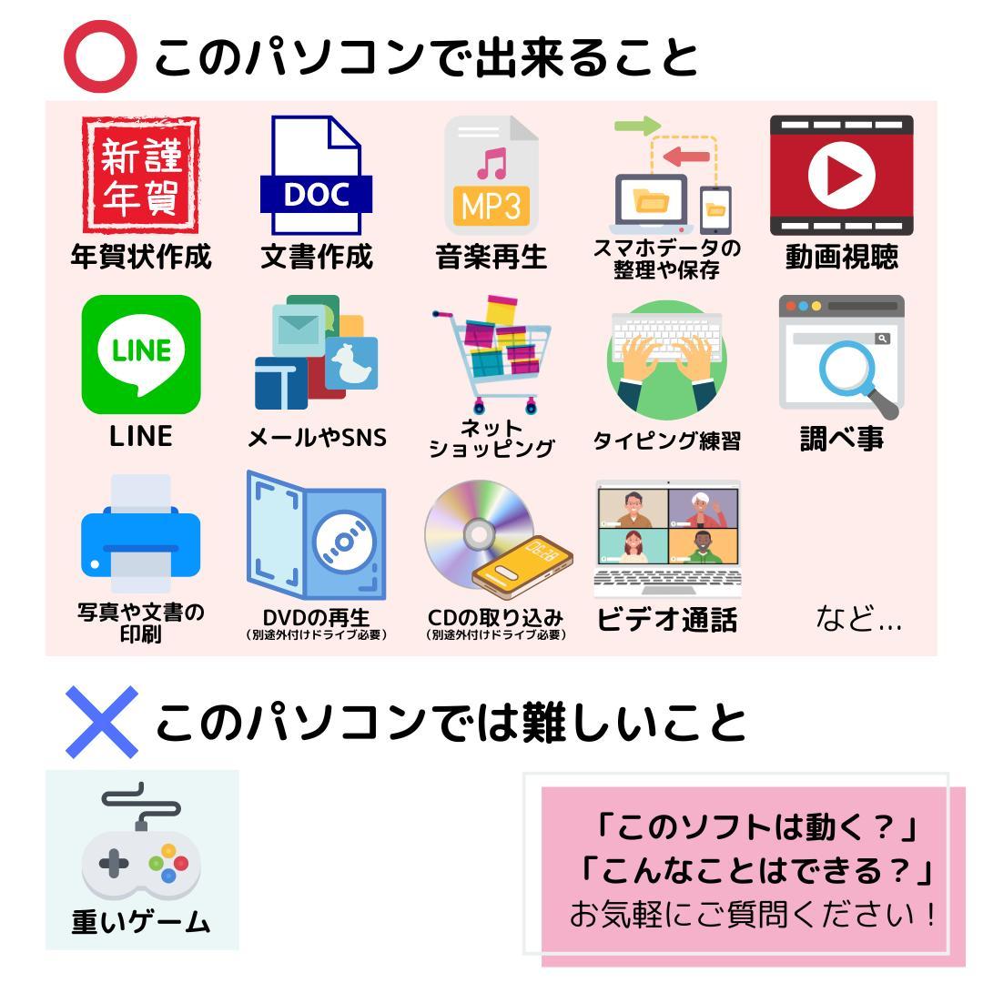 Windows11ノートパソコン✨オフィス付き✨レノボ　爆速SSD　Wi-Fi