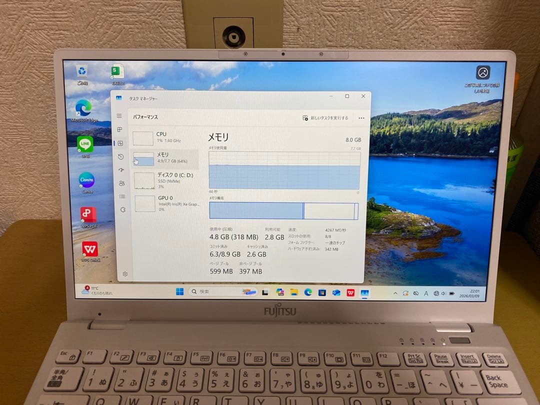 富士通 LIFEBOOK UH08G3第12世代Core i5 13.3インチ