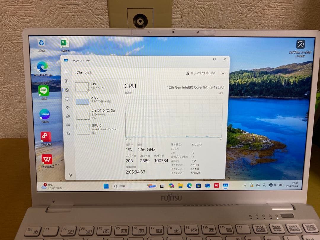 富士通 LIFEBOOK UH08G3第12世代Core i5 13.3インチ