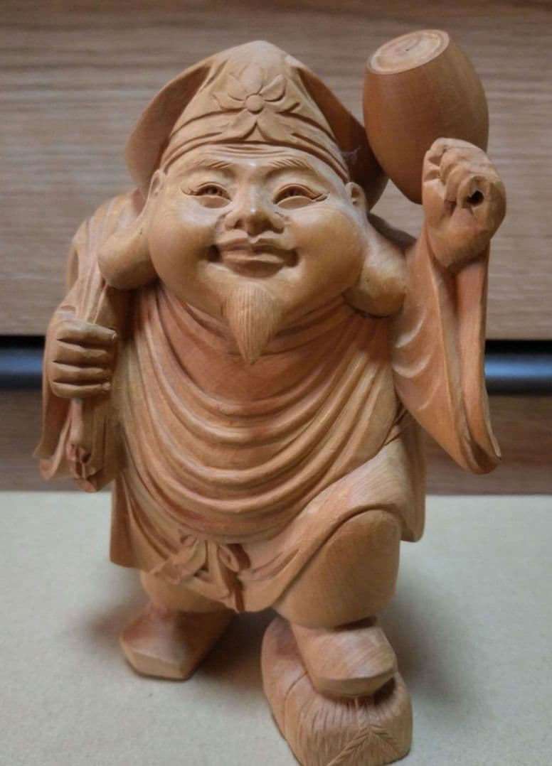 【七福神】恵比寿、大黒天　木像セット【めでたい】