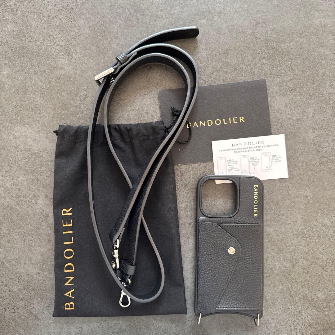 BANDOLIER iPhone16proケース ブラック レザー