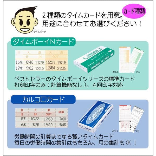 ★清掃済 美品 ニッポー タイムレコーダー タイムボーイ8プラス　新品カード付
