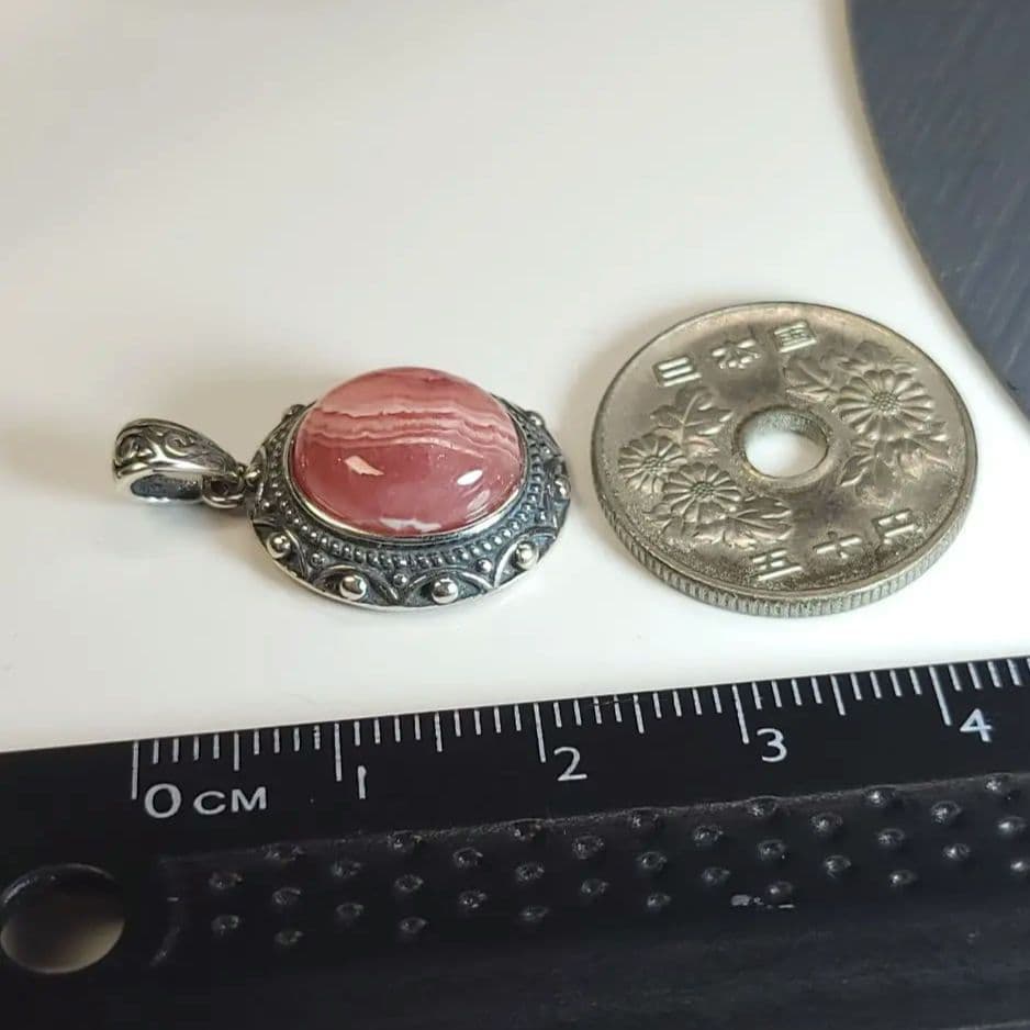ペンダントトップ　インカローズ　アルゼンチン産　silver925 ネックレス