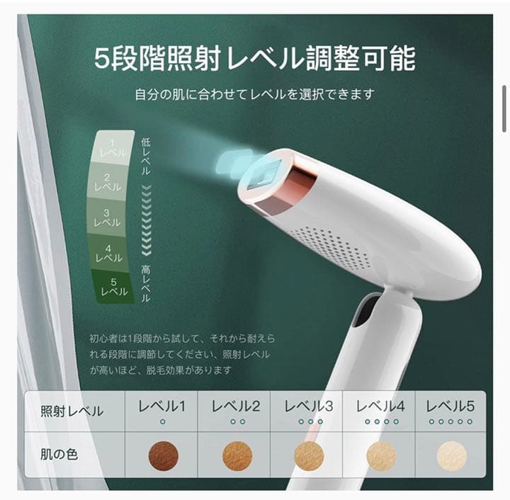 折り畳み式 脱毛器 角度調整だつもうき 5段階調節 家庭用 男女兼用 脱毛
