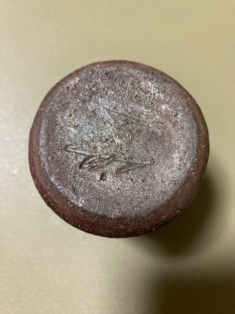 茶入　陶器製茶道具 赤茶色 袋付き