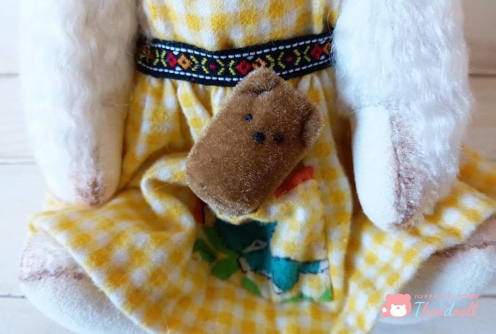 ハンドメイド　 ワンピースホワイトベアー