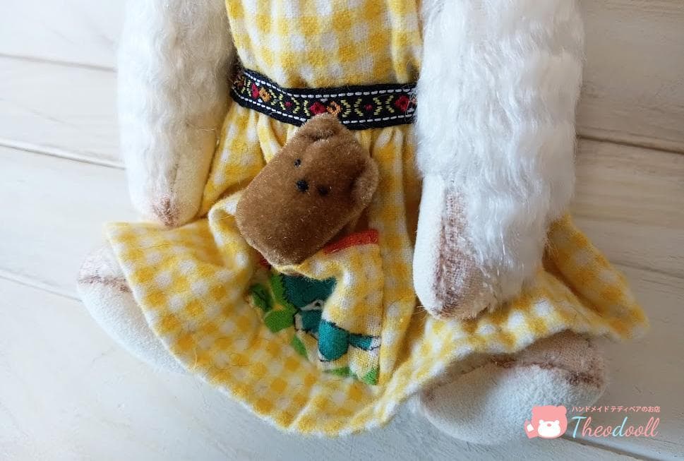 ハンドメイド　 ワンピースホワイトベアー