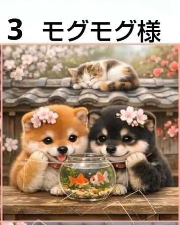 オーダーページ　ハンカチ　115 金魚わんこ柄　ハンドメイド2/6