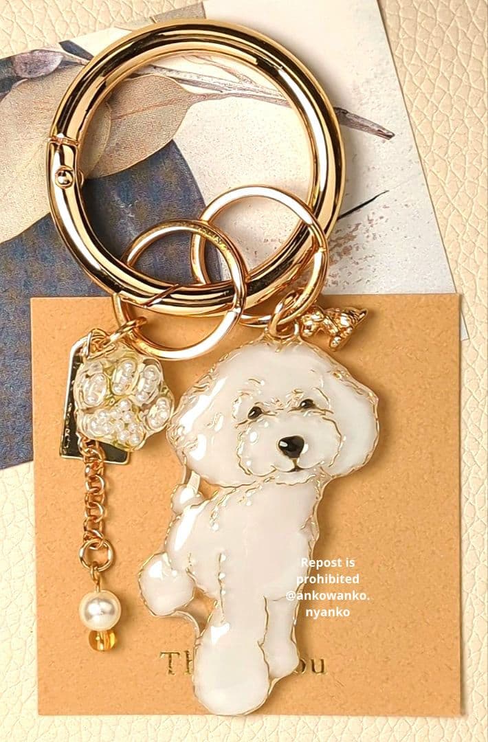 愛犬愛猫　ankoわんこ・にゃんこシリーズ　トイプードル　ねこ　バッグリング