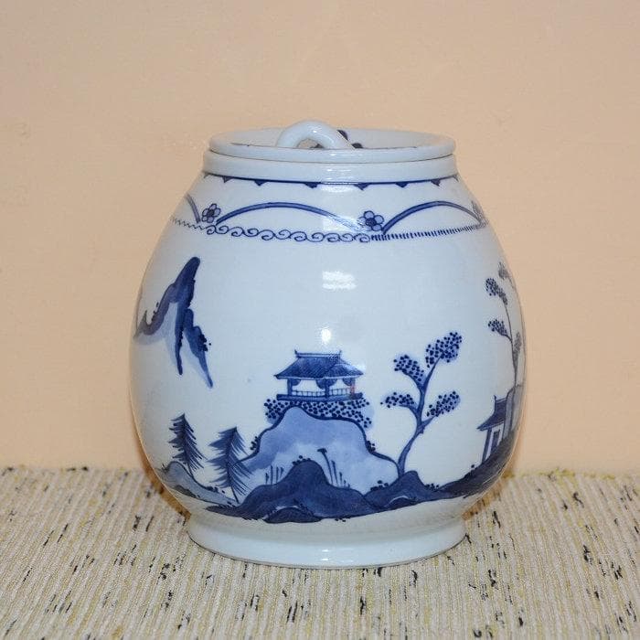 茶道具　水指　芋頭　染付　京焼　富田静山　古物　美品　送料込み