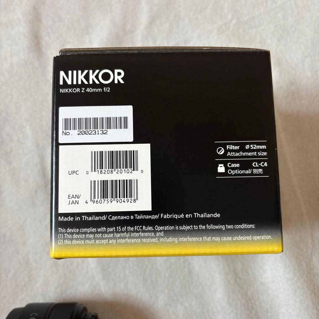 Nikon NIKKOR Z 40mm f/2 Zマウント 単焦点レンズ　正規品