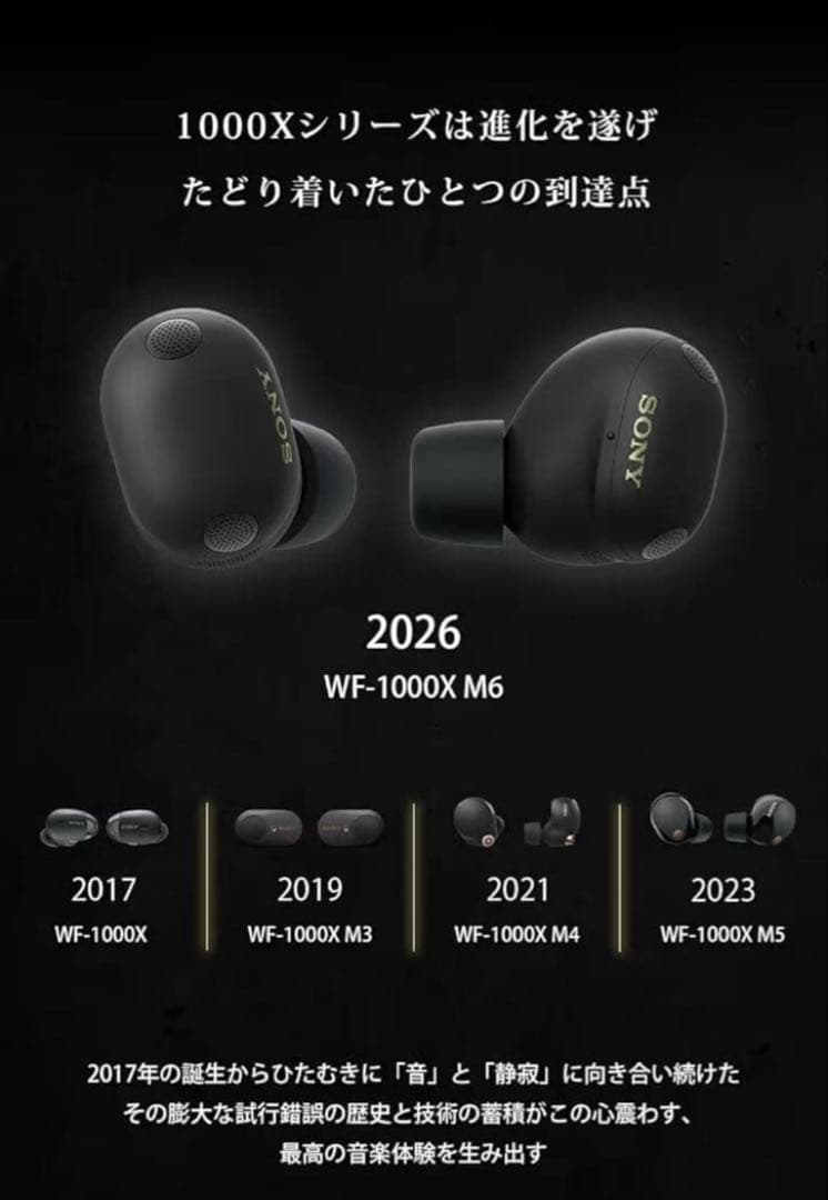 新品未開封/SONY(ソニー)ワイヤレスイヤホン WF-1000XM6/シルバー