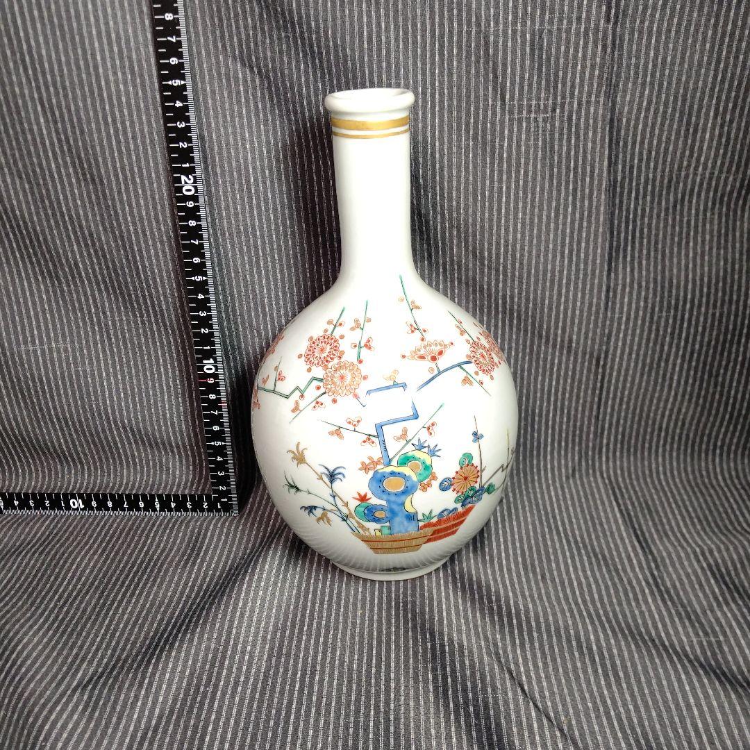 角福 柿右衛門様式 花鳥文 花瓶 25cm