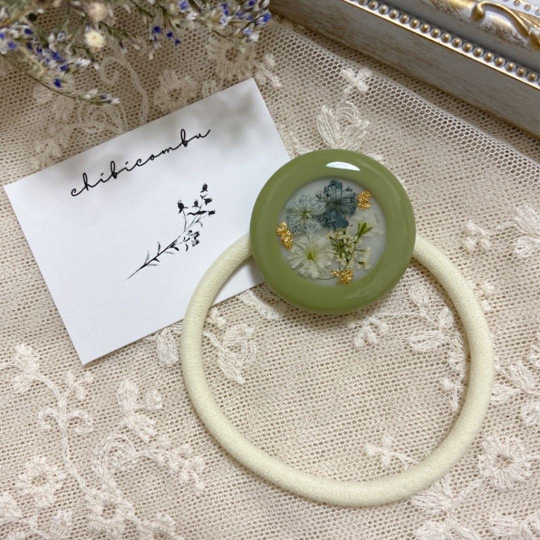 ハンドメイド　レジン　お花　ヘアゴム　ポニーフック　ブローチ　no.140