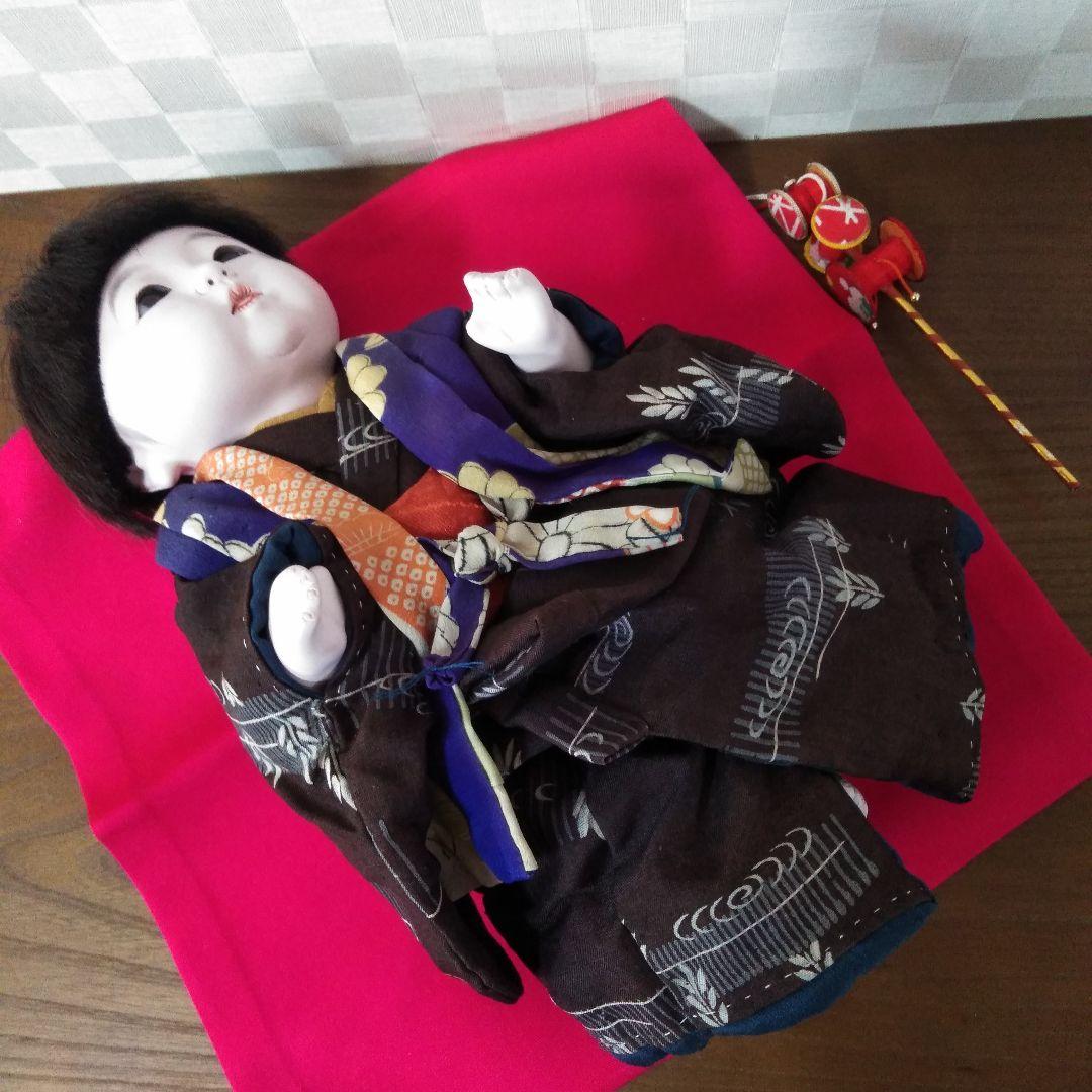 市松人形　幼子人形　古布着物人形