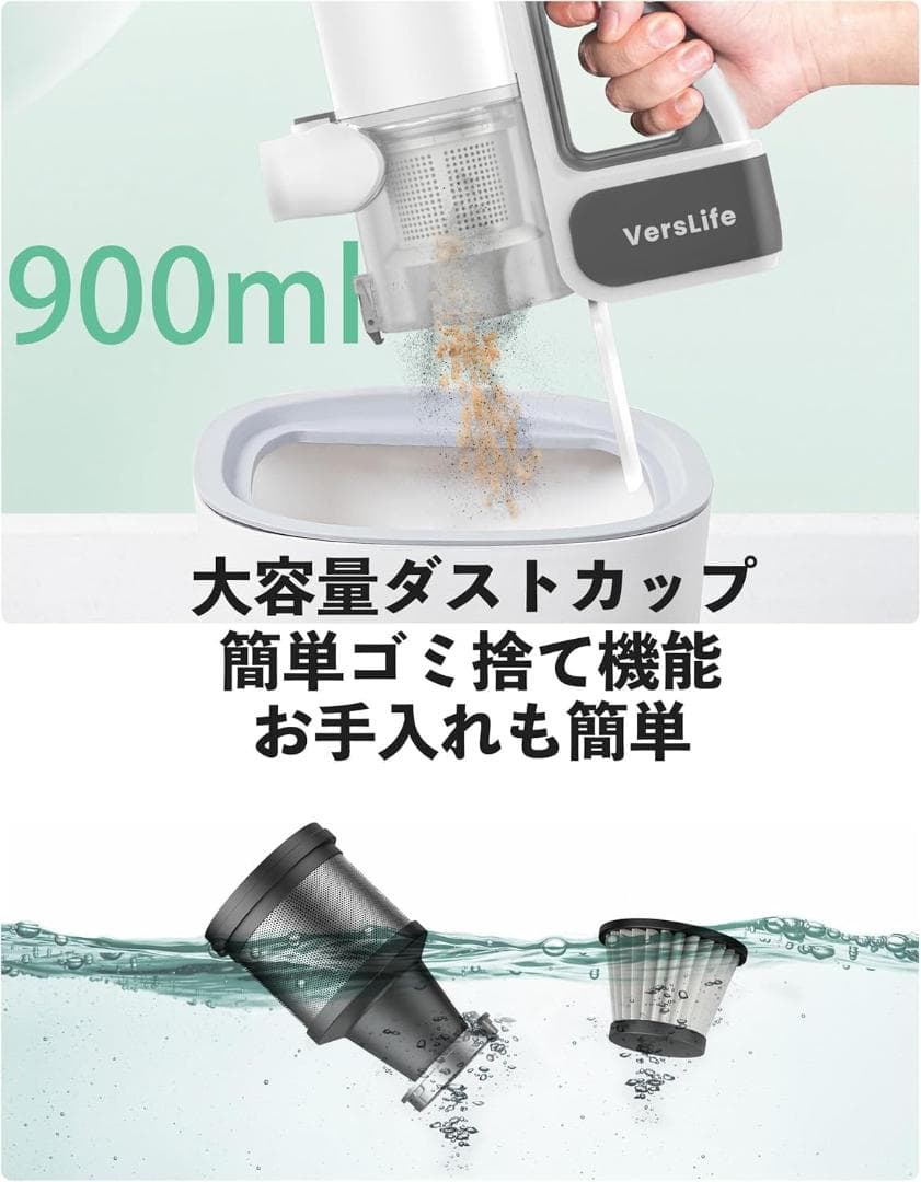 スティッククリーナー本体 38000PA ホワイト『2025新設計&超軽量』