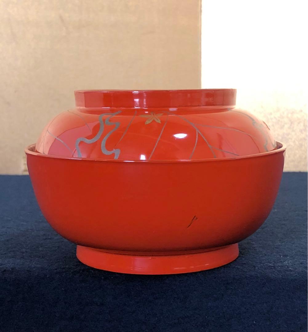 ❗️割引《R》朱塗 ドングリ蒔絵 菓子椀10客 木製漆器 木箱　250922あ3