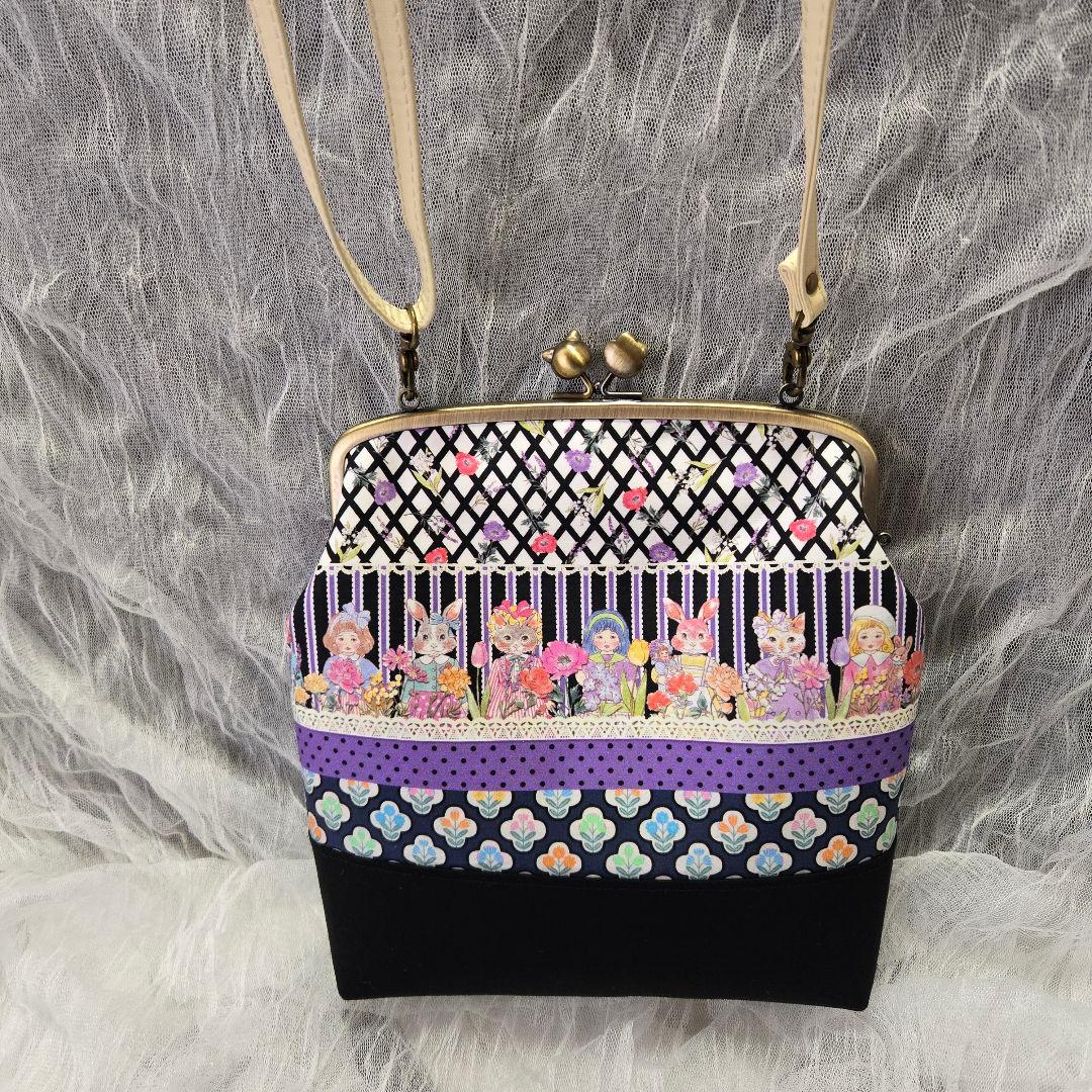 ハンドメイド　親子ガマ口ショルダーバッグ　ジョリーフルール