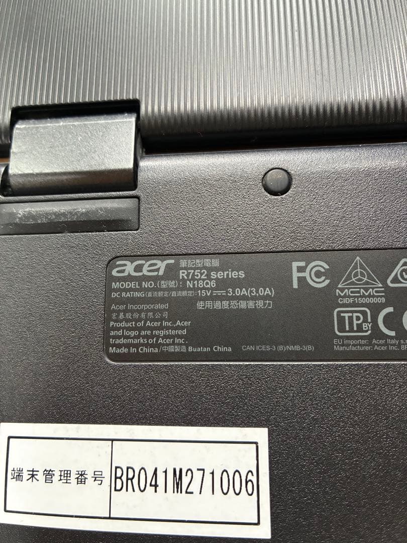 Acer R752シリーズ Chromebook N1586 本体