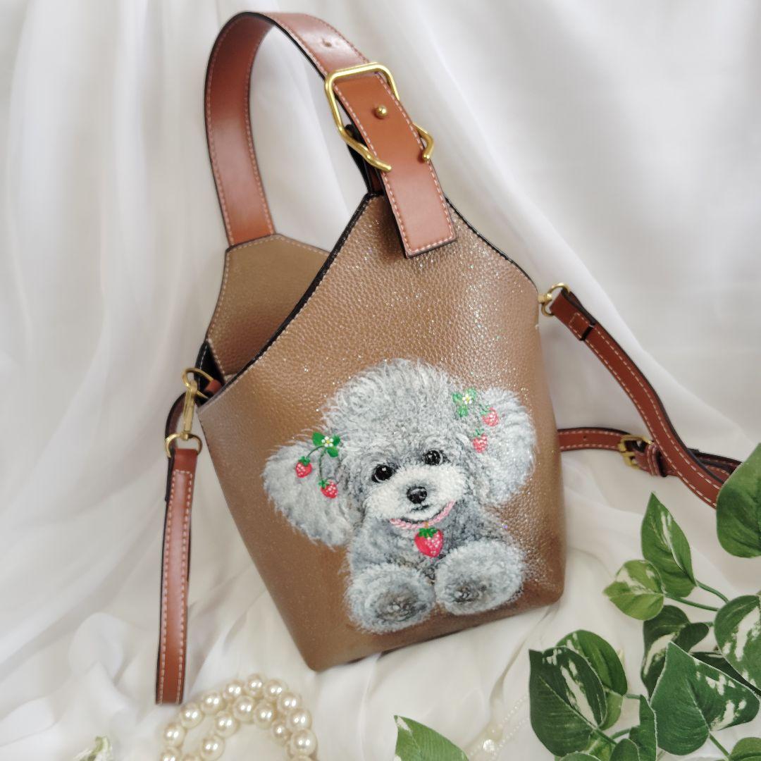 トールペイント♥トイプードルキーケース♥シルバートイプードルバック