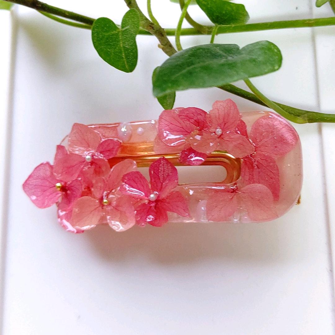 専用541*紫陽花のヘアクリップ(ピンク)