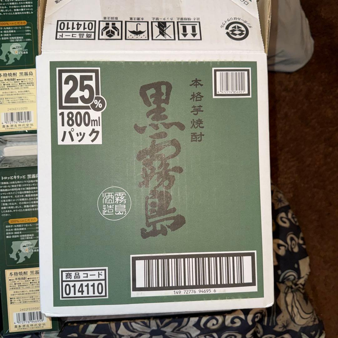 【送料込み】黒霧島 焼酎 25% 1800ml 6本セット