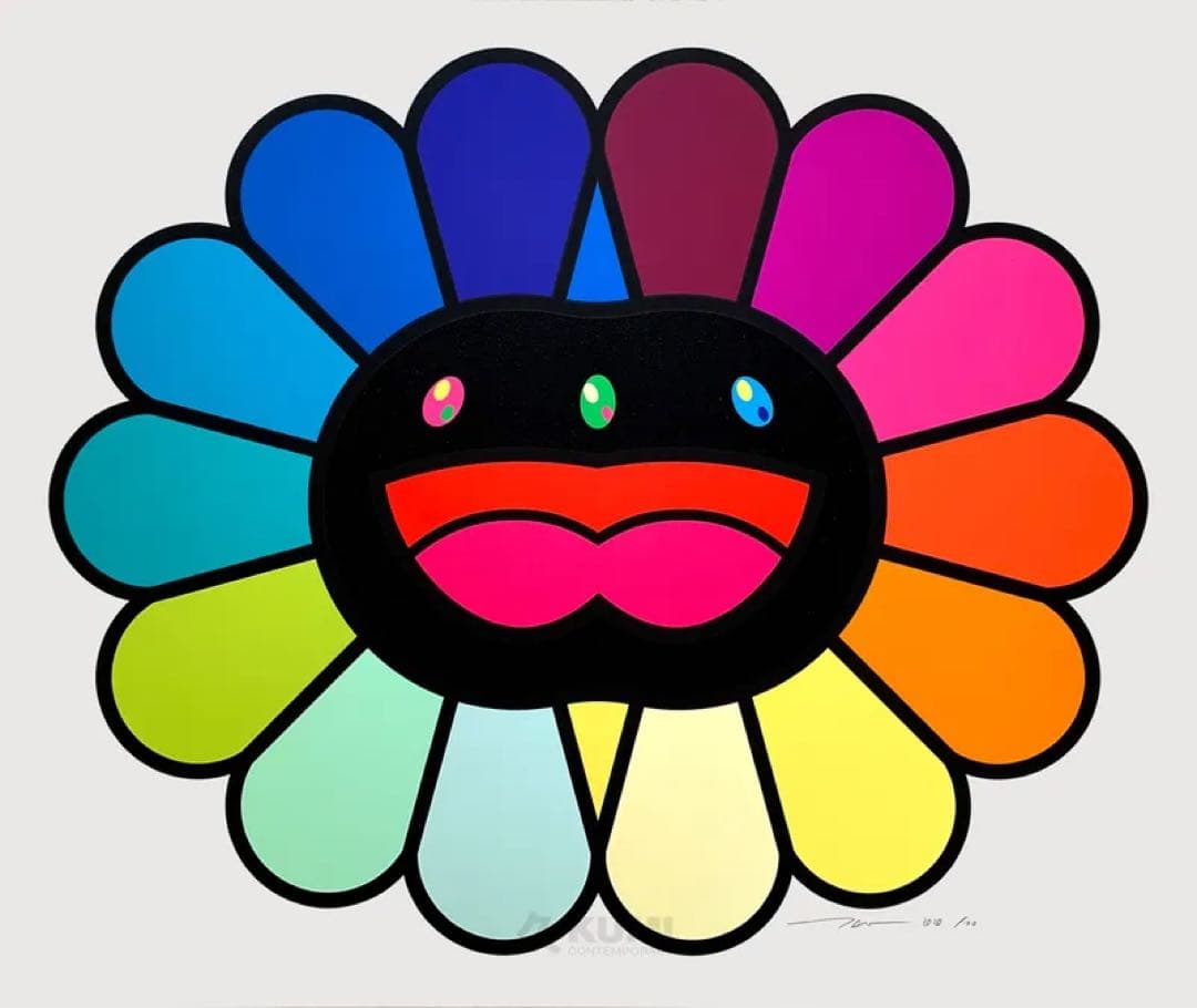 村上隆 版画 Multicolor Double Face : Black