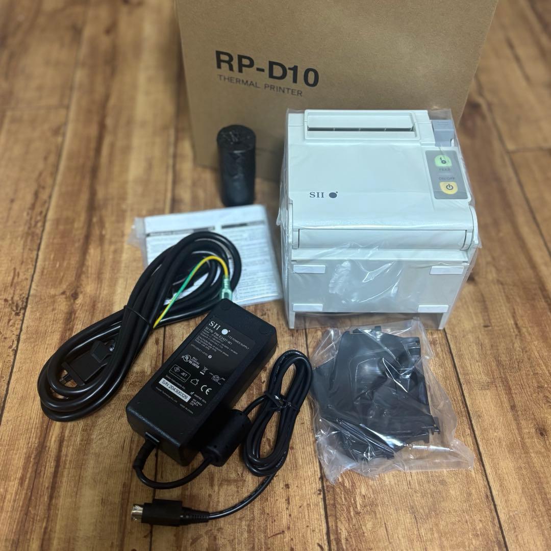 セイコー　インスツル　レシートプリンター　キューブ　ホワイト　白　アダプター付