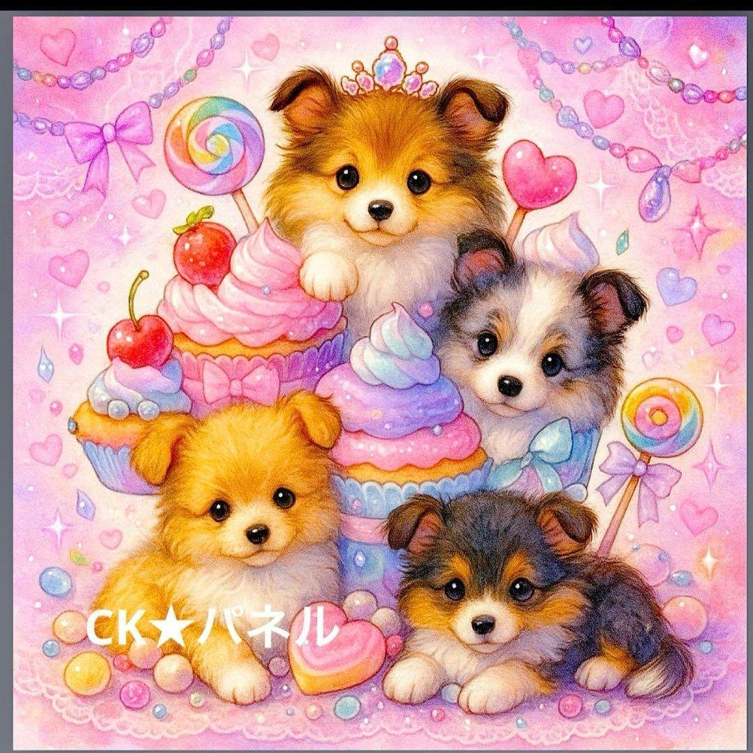 激レア柴犬、チワワ、ポメラニアン、シェルティ、トイプードル、パピョンパネル生地