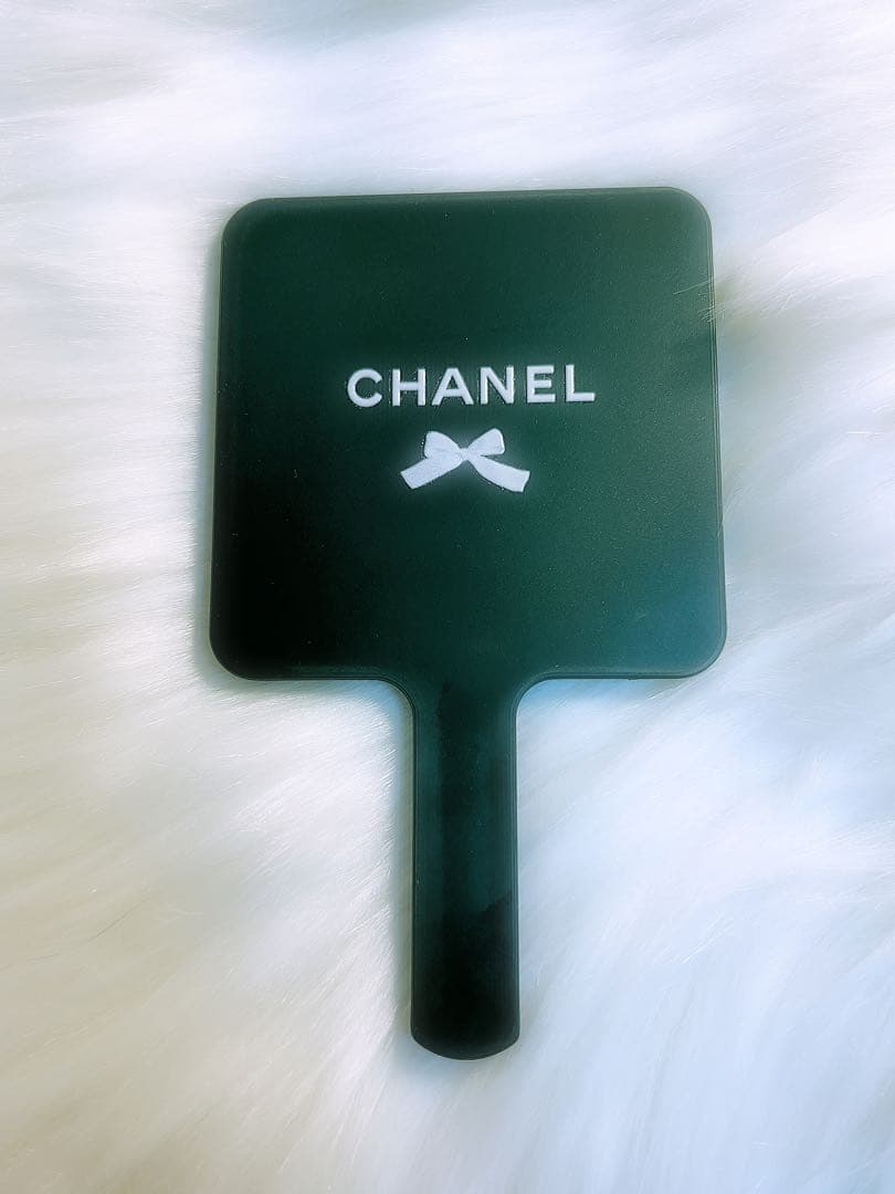 CHANEL リボンデザイン 手鏡 黒