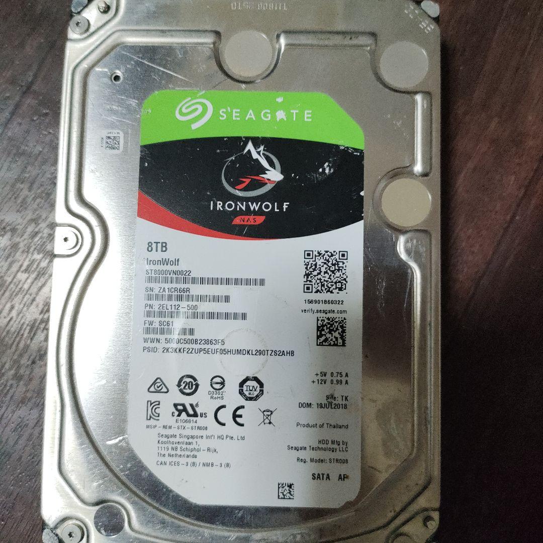 内蔵型ハードディスクドライブ SEAGATE IRON WOLF HDD 8TB NAS