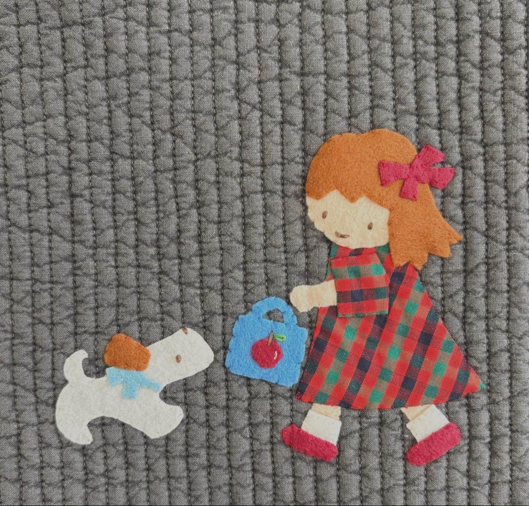 アップリケ ヌビバッグ ダークグレー×ファミリアチェック ハンドメイド
