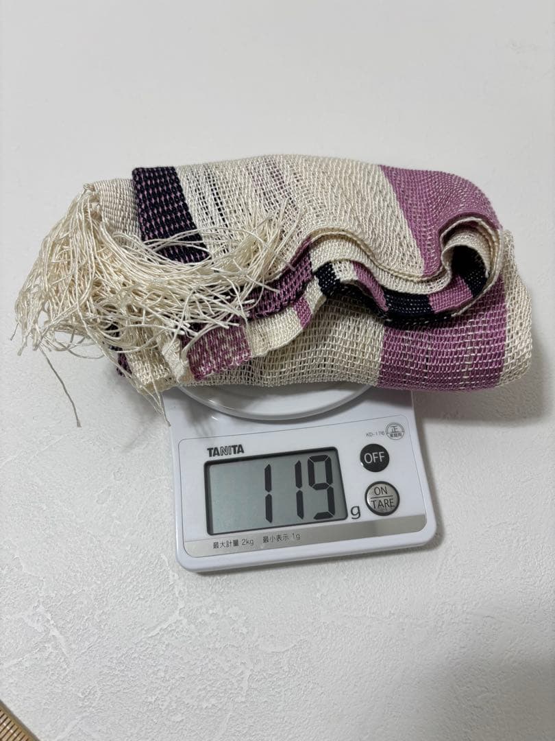 シルク　手織り　ハンドメイド　【B】 ストライプデザイン マフラー