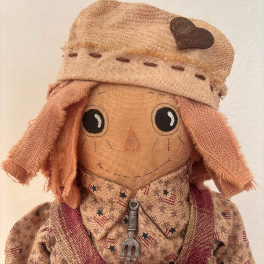 スタンディングドール　アン&アンディ　ハンドメイド　木製　布製　アイアンハート