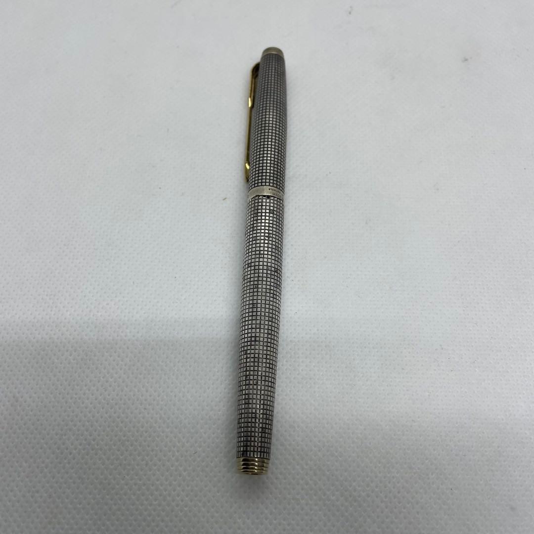 Parker パーカー万年筆 シルバー 格子模様 14K