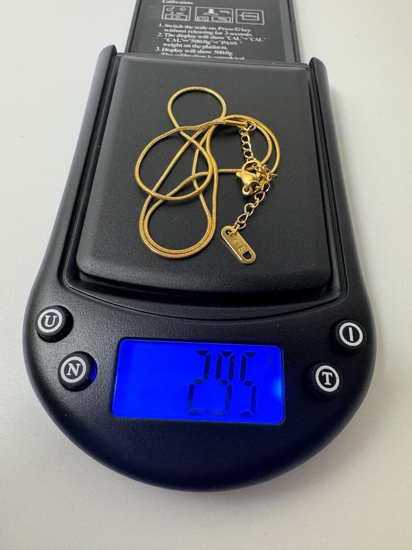K18ゴールド ロングチェーンネックレス 2.95g