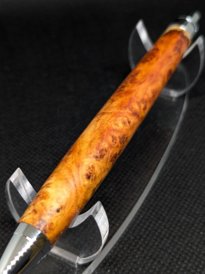 極上杢 アンボイナバール(本花梨紅白) 工房楔監修 加藤金属シャーペン0.5mm