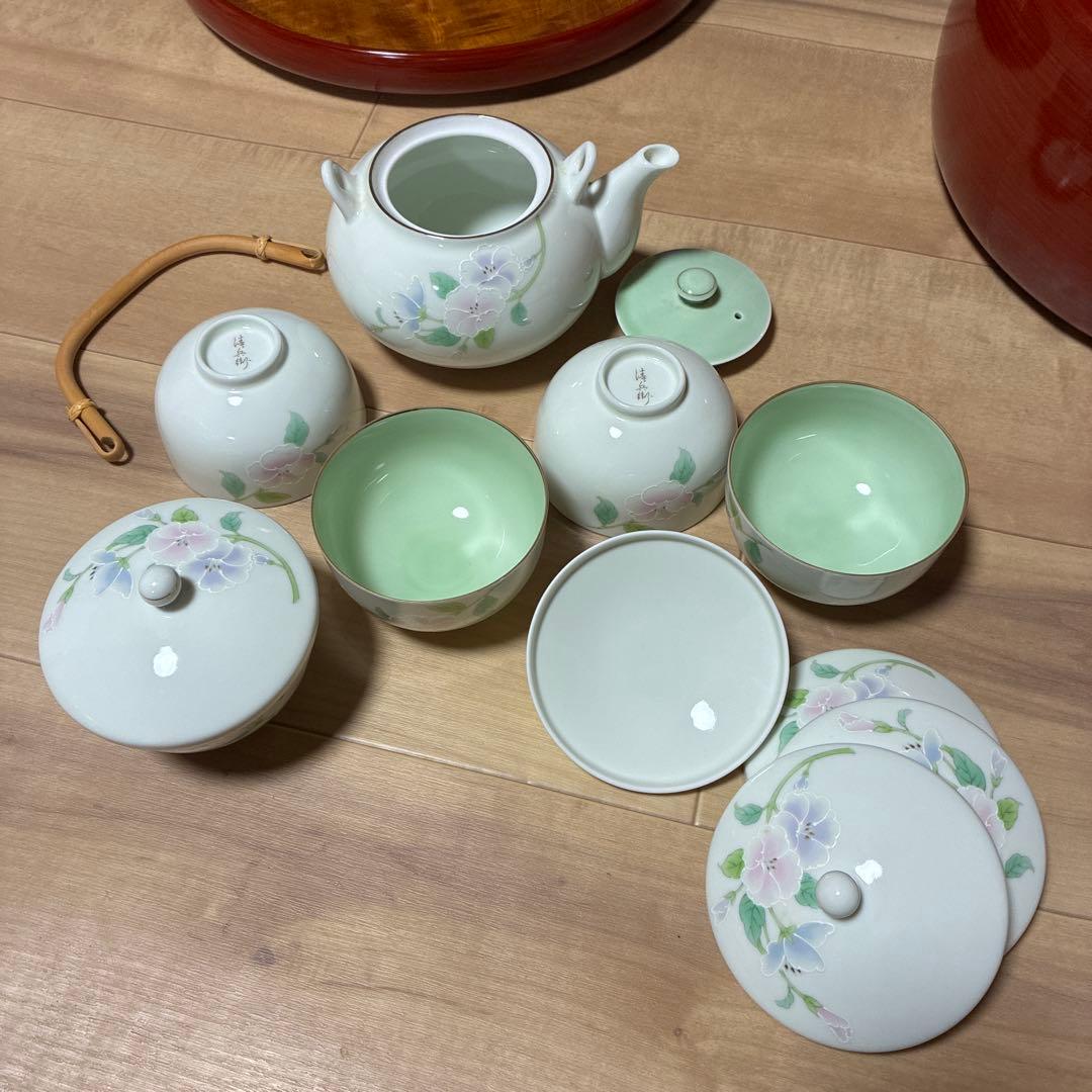 香川漆器　讃岐　後藤塗　天然木 漆器 急須1、湯呑5 セット