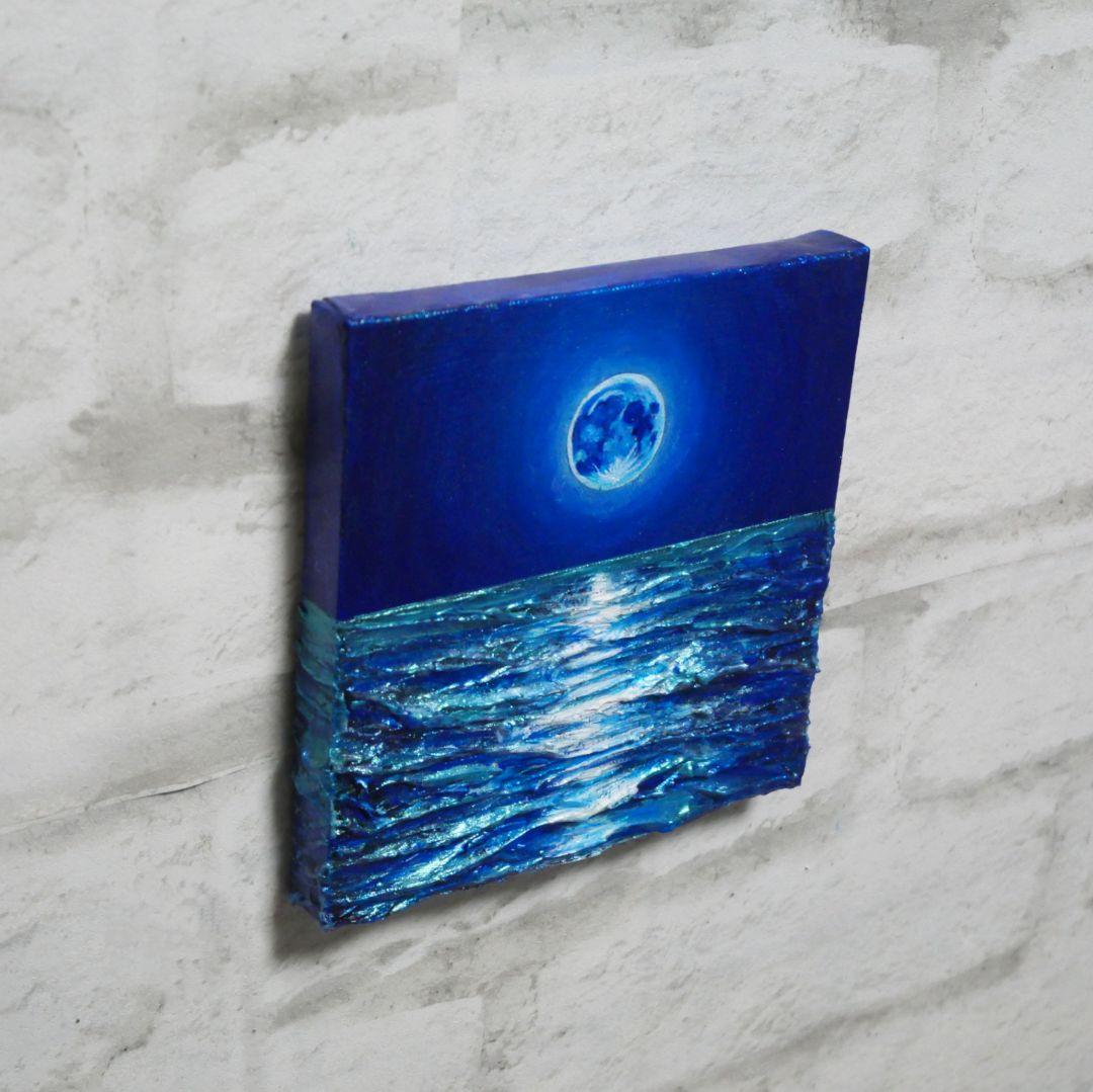 油絵 油彩 油彩画 絵 絵画 アートパネル【スーパーブルームーン 】