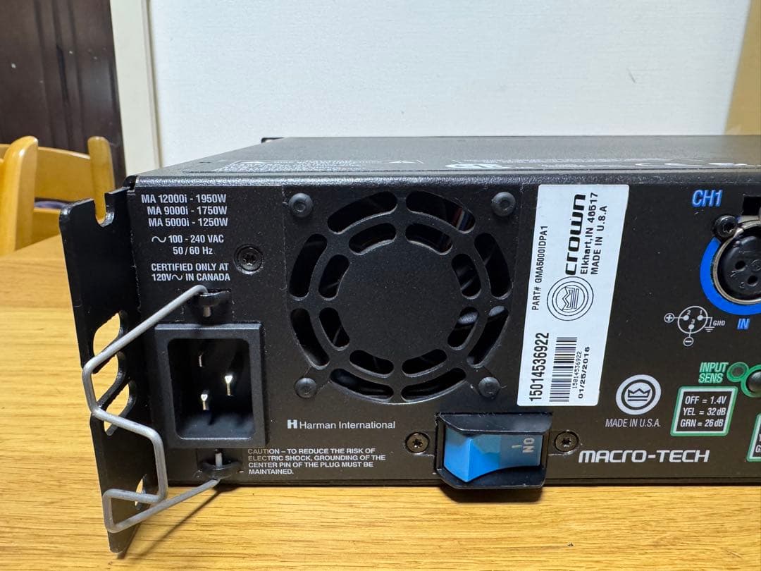AMCRON MACRO-TECH 5000i パワーアンプ 動作確認済み良い品