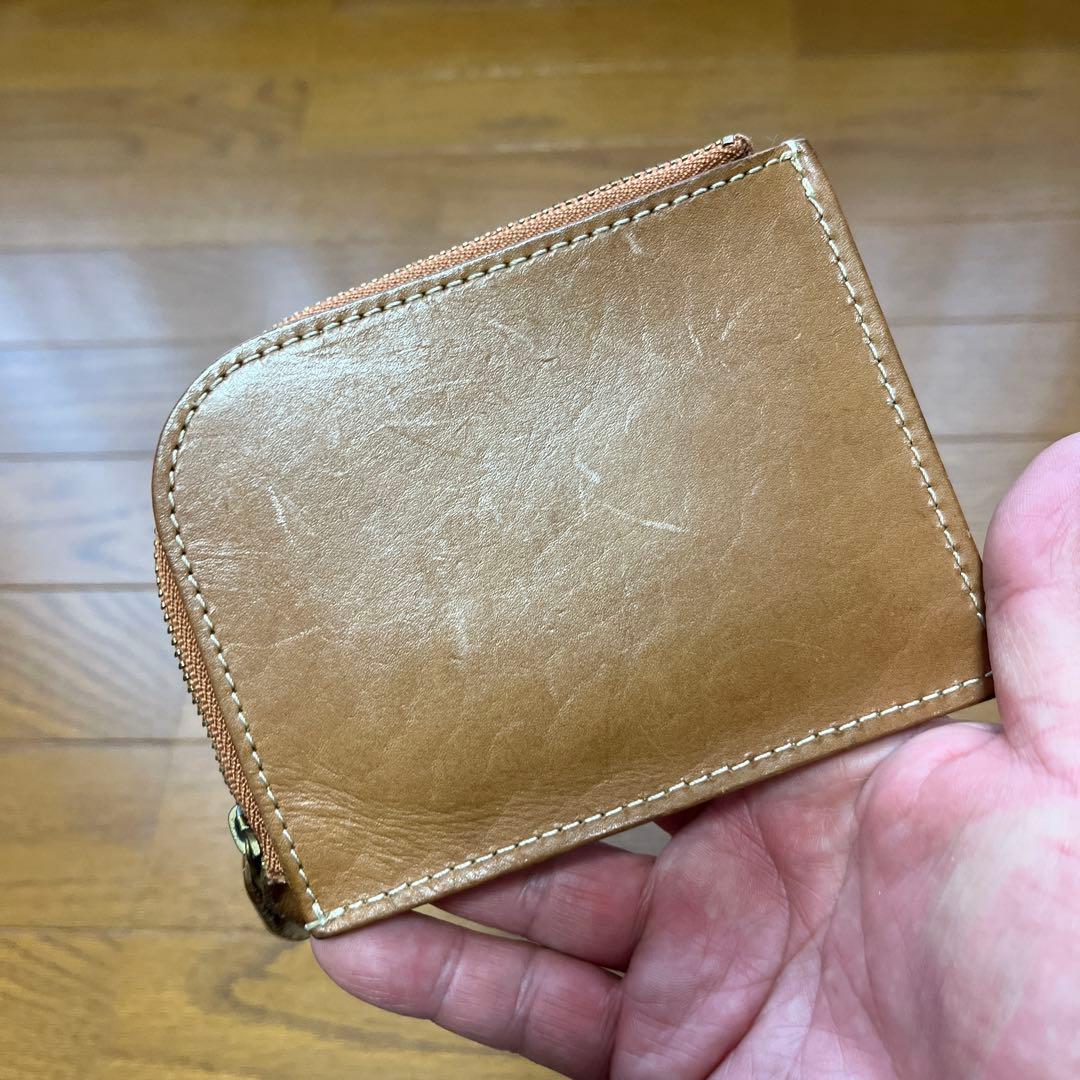 土屋鞄製造所　ブラウンレザー L財布 ファスナー付き