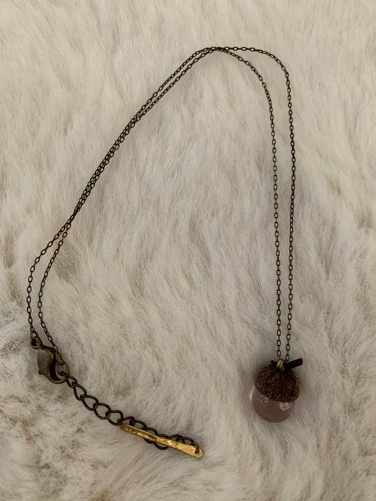 【新品】ハンドメイド　どんぐり　ネックレス　ピンク