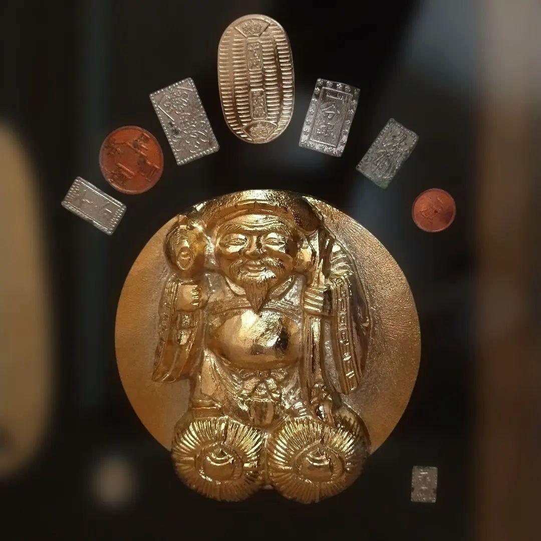 セール金属製骨董品　大判　小判　古銭　レプリカ　七福神大黒天様　財運上昇　レトロ