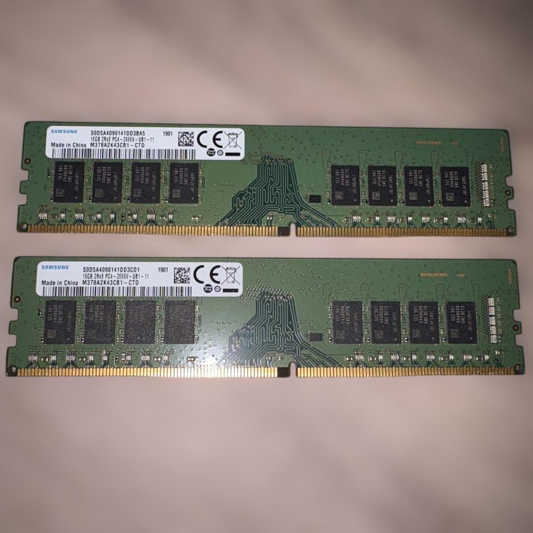 SAMSUNG 16GB PC4-2666V 2枚