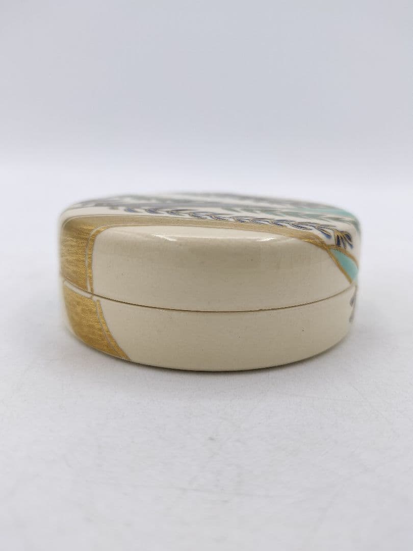 d059【未使用】香合 仁清写 芽張柳 山川巌 木箱 茶道具
