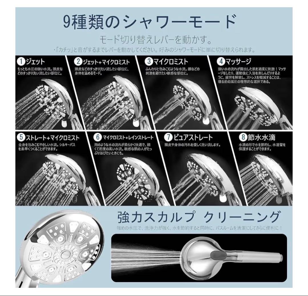 Yichiba シャワーヘッド マイクロナノバブル 節水 高水圧 浴室用具